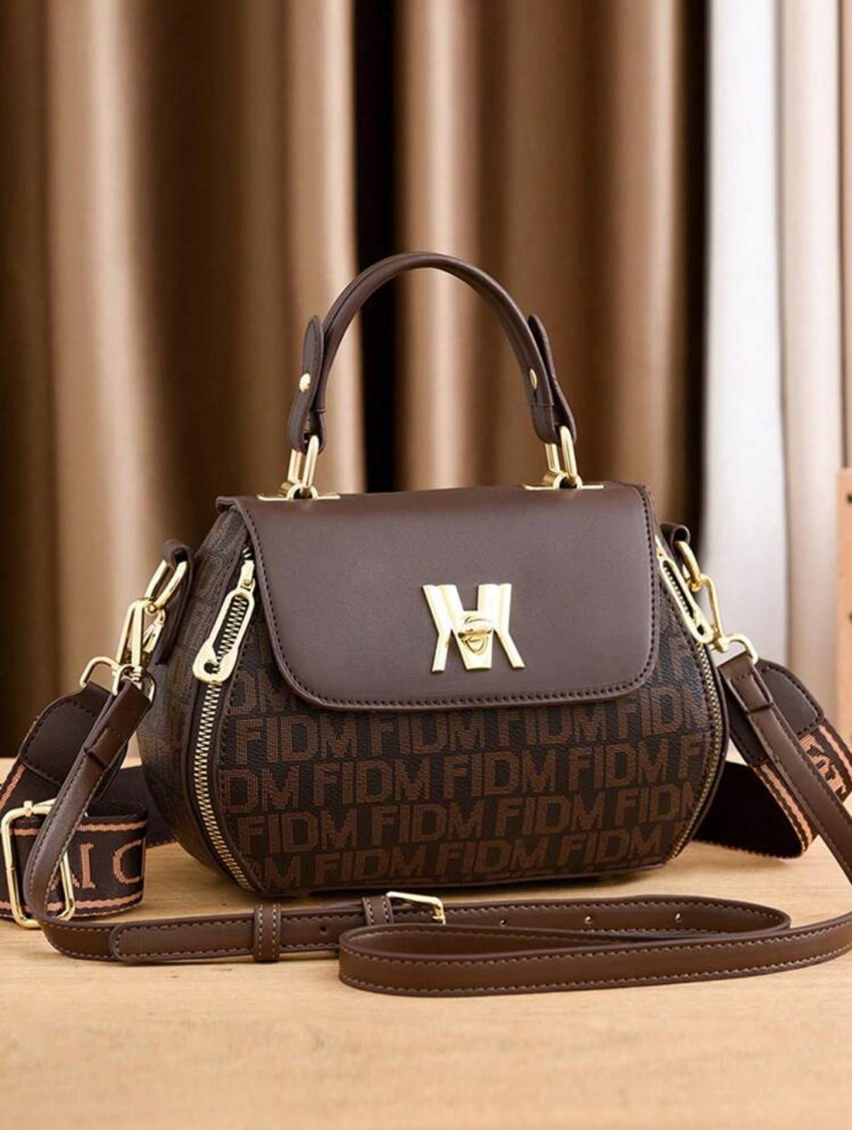 Vintage Letter Print Satchel Bag, Classic Colorblock Shoulder Handbag, Synthetic with Feature, Adjustable Strap, Zipper Closure, Polyester Lining, Edge Paint Detail, Occasion-Ready.