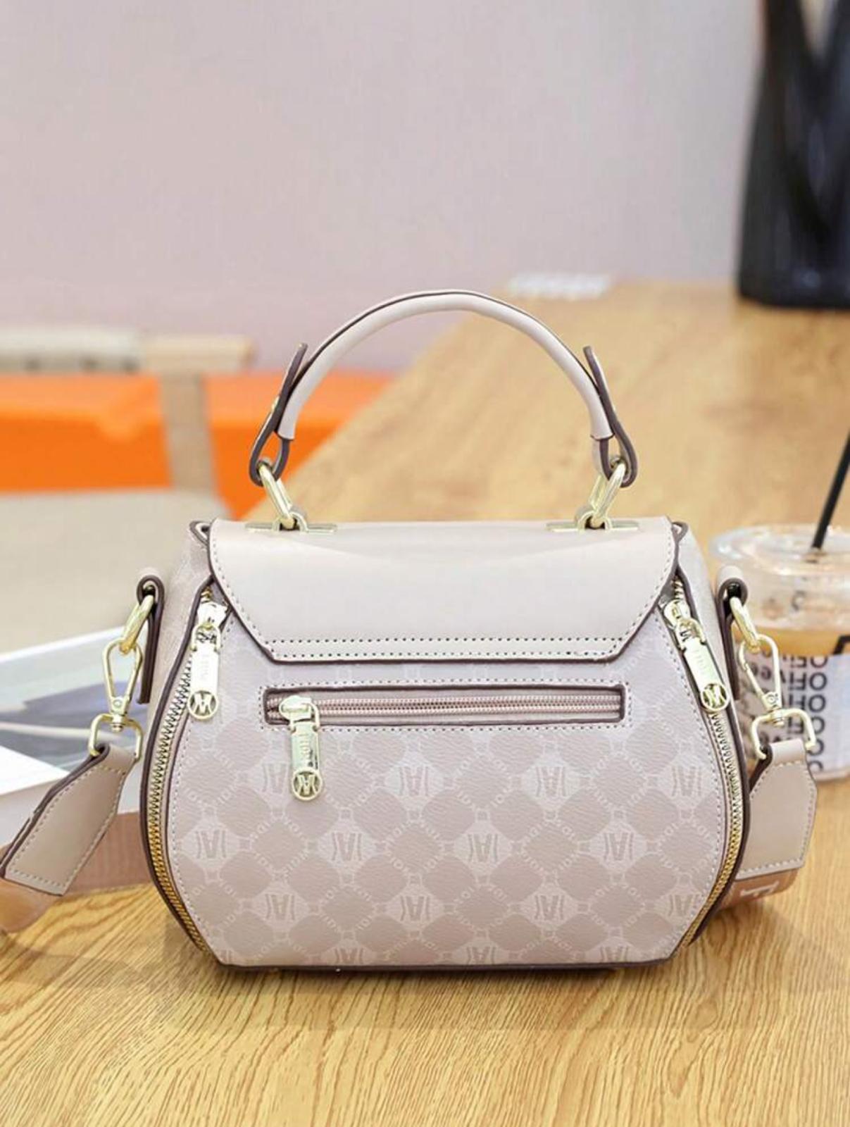 Vintage Letter Print Satchel Bag, Classic Colorblock Shoulder Handbag, Synthetic with Feature, Adjustable Strap, Zipper Closure, Polyester Lining, Edge Paint Detail, Occasion-Ready.
