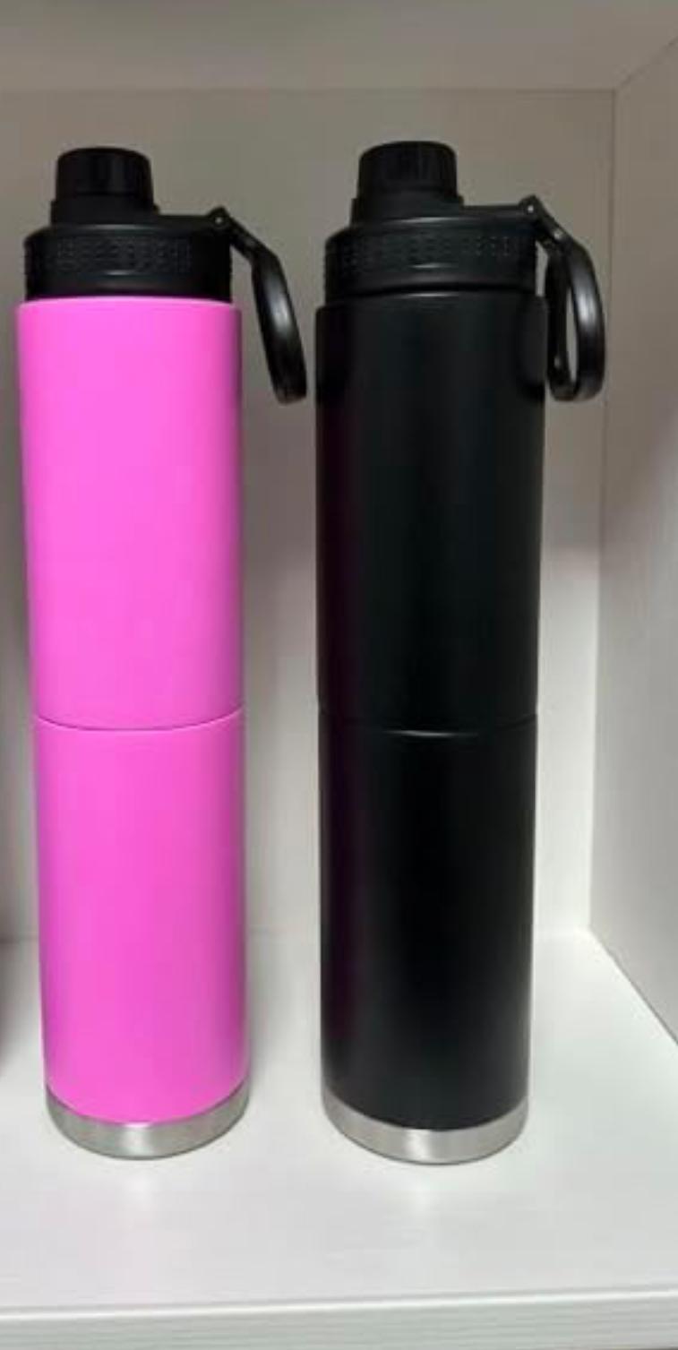 BENTO BOTTLE - Vacuum Insulated Stainless Steel Bottle for Coffee & Water, Hot & Cold Beverages, Easy Drink Lid, 32 fl oz (900 ml) (Two 16 oz Beverage Compartments).