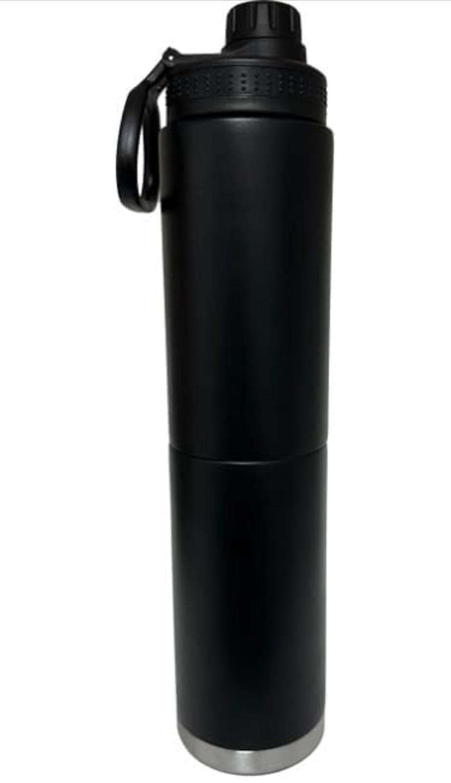 BENTO BOTTLE - Vacuum Insulated Stainless Steel Bottle for Coffee & Water, Hot & Cold Beverages, Easy Drink Lid, 32 fl oz (900 ml) (Two 16 oz Beverage Compartments).