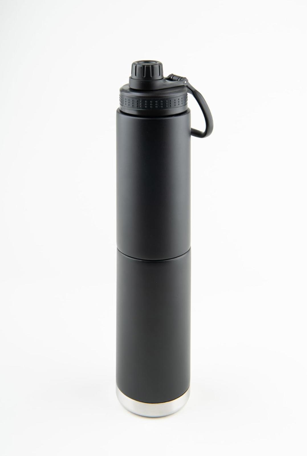 BENTO BOTTLE - Vacuum Insulated Stainless Steel Bottle for Coffee & Water, Hot & Cold Beverages, Easy Drink Lid, 32 fl oz (900 ml) (Two 16 oz Beverage Compartments).