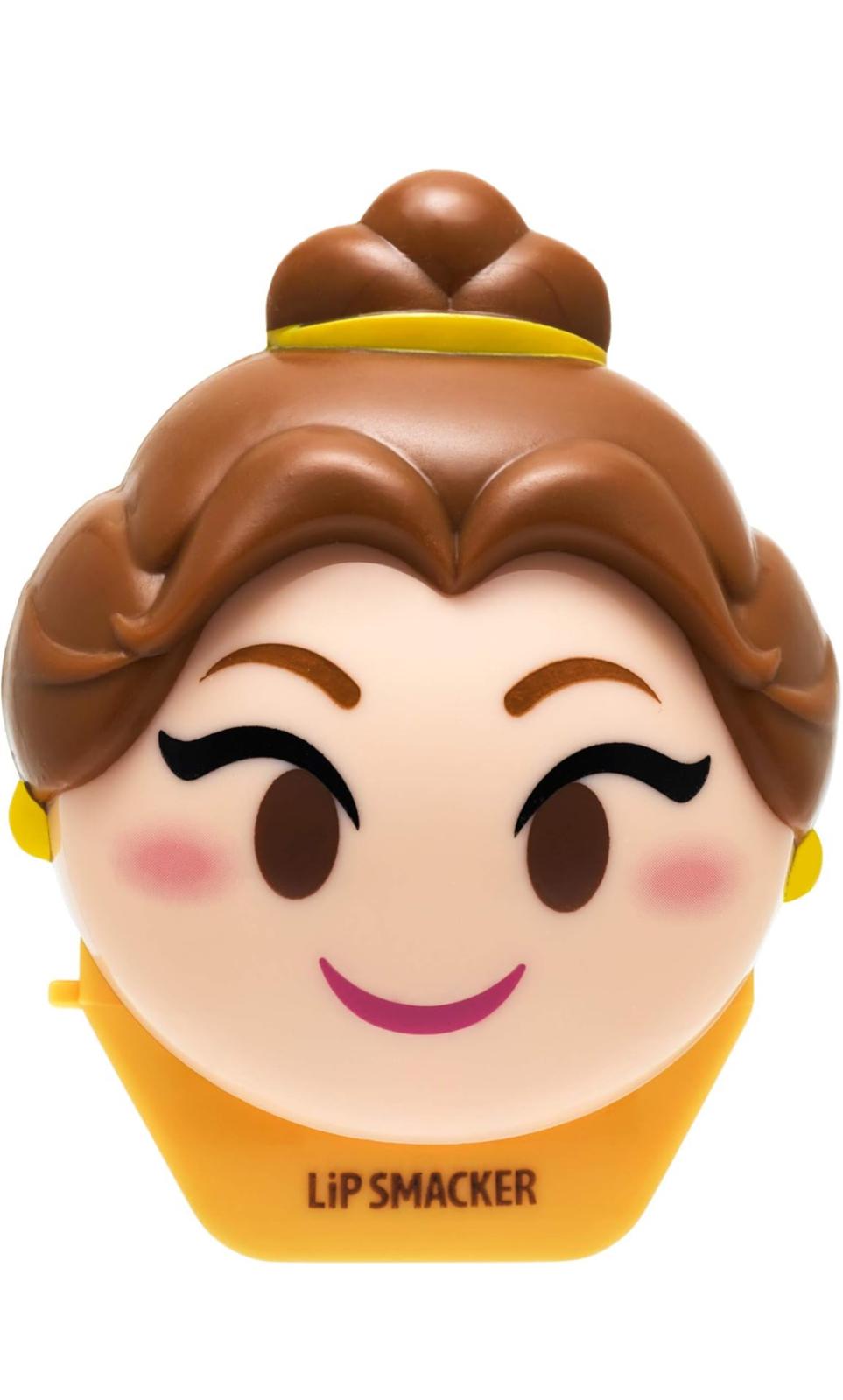 Disney Beauty and the Beast Lip Smacker Emoji Flavored Lip Balm, Belle, Last Rose Petal, Clear, for Kids.