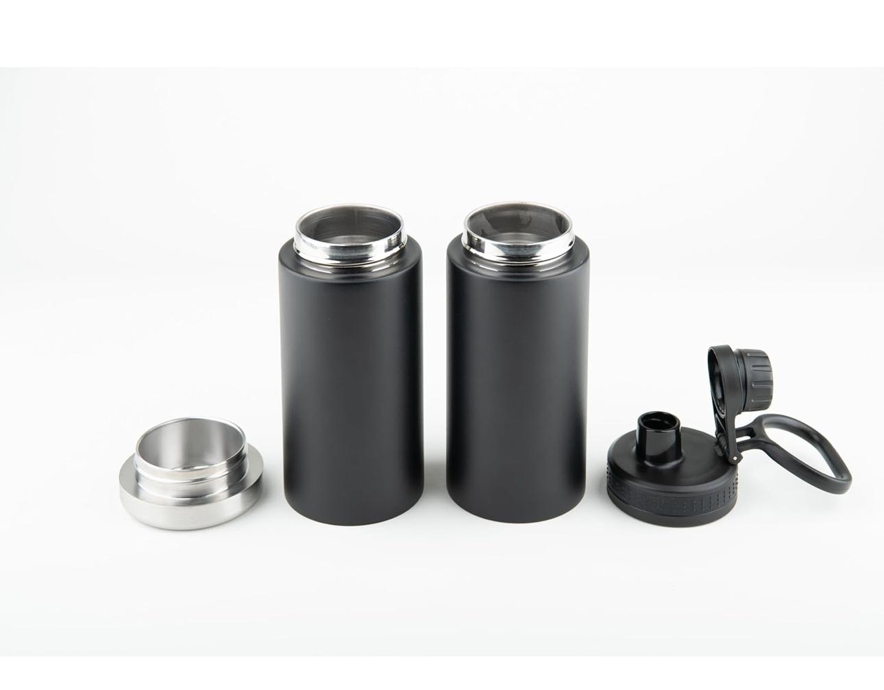 BENTO BOTTLE - Vacuum Insulated Stainless Steel Bottle for Coffee & Water, Hot & Cold Beverages, Easy Drink Lid, 32 fl oz (900 ml) (Two 16 oz Beverage Compartments).