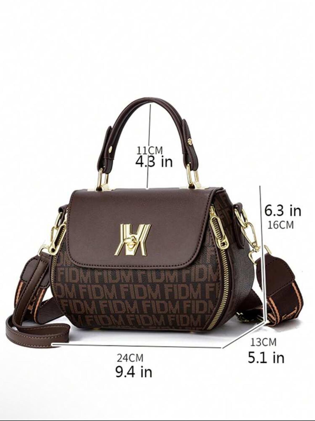 Vintage Letter Print Satchel Bag, Classic Colorblock Shoulder Handbag, Synthetic with Feature, Adjustable Strap, Zipper Closure, Polyester Lining, Edge Paint Detail, Occasion-Ready.